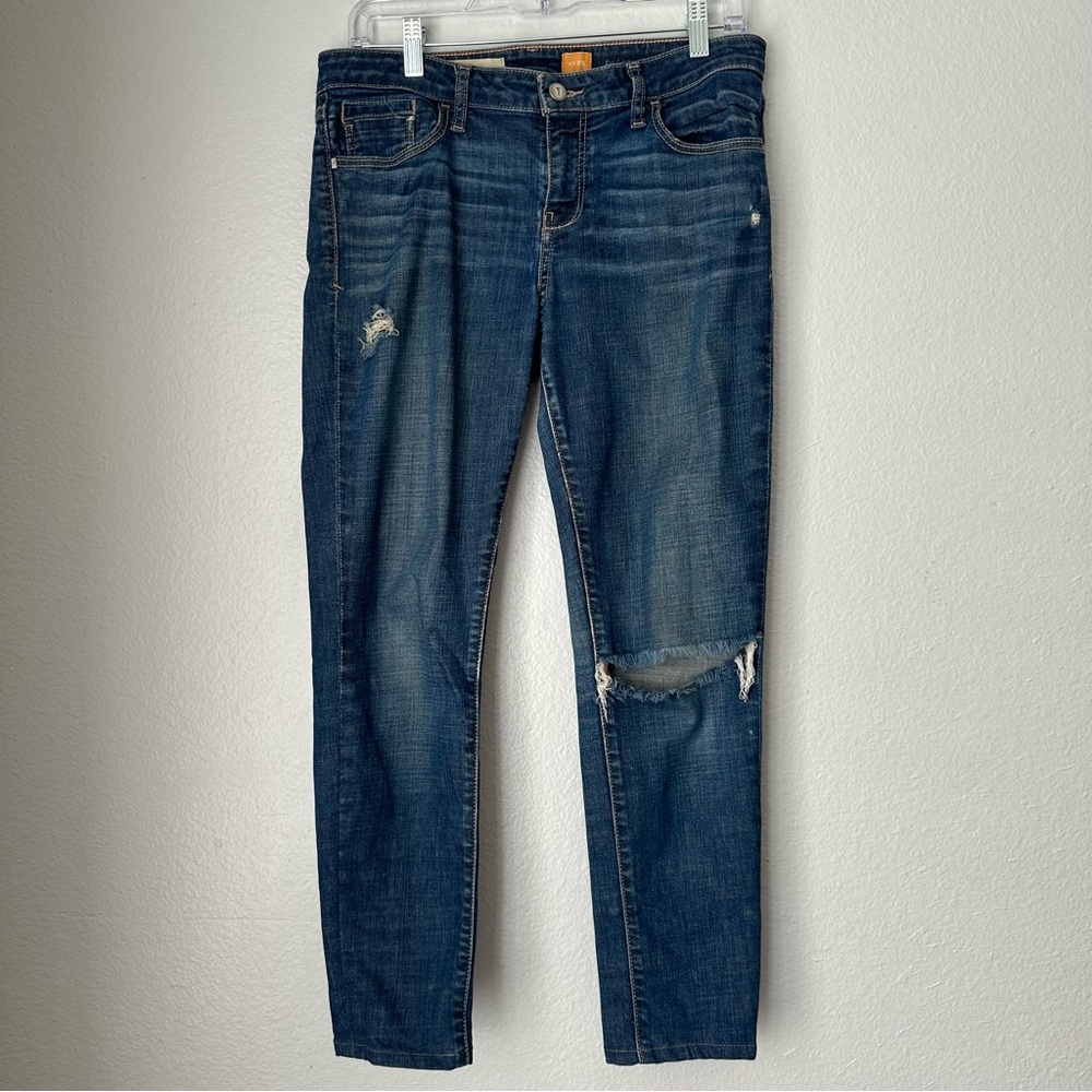 Pilcro and the Letterpress Womens straight dark wash distressed FV/‎ EDIT Jeans